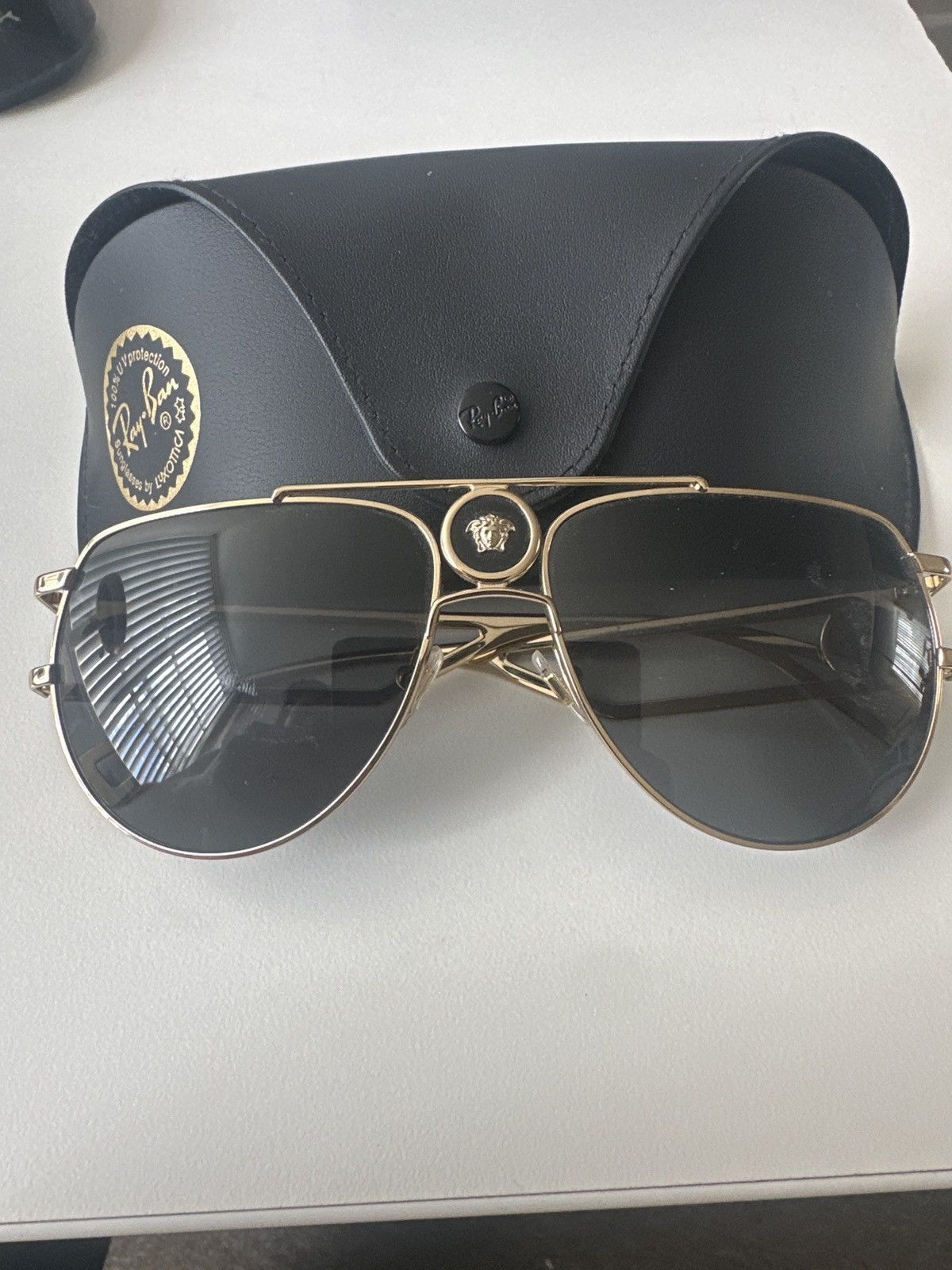 Versace Versace VE2225 Aviator Sunglasses Size ONE SIZE - 1 Thumbnail