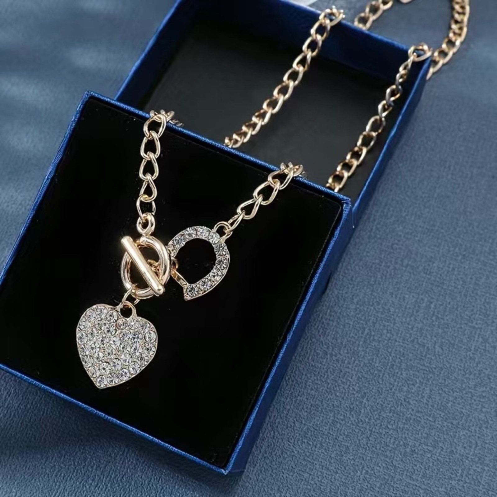 Jewelry Sparkle clear rhinestone heart slider chain necklace Size ONE SIZE - 3 Thumbnail