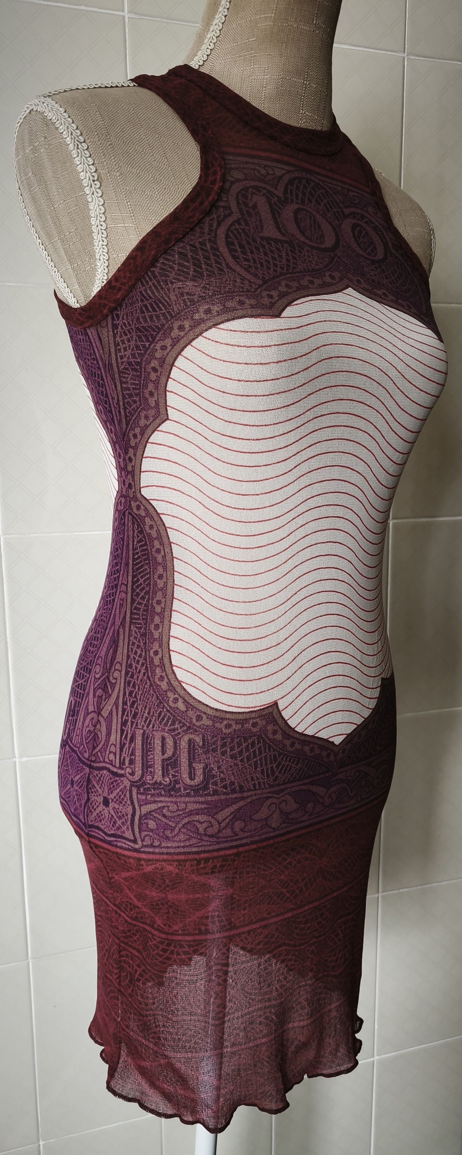 Jean Paul Gaultier Cartouche short dress in purple and burgundy Size M / US 6-8 / IT 42-44 - 13 Thumbnail