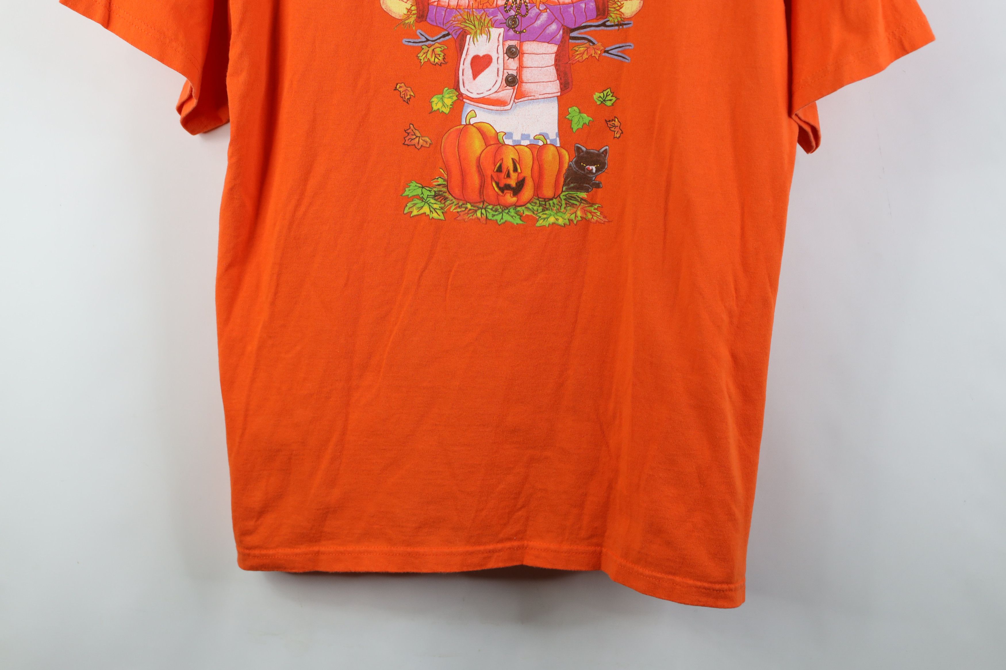 Vintage Vintage 90s Y2K Streetwear Halloween T-Shirt Orange Cotton Size XL / US 12-14 / IT 48-50 - 3 Thumbnail