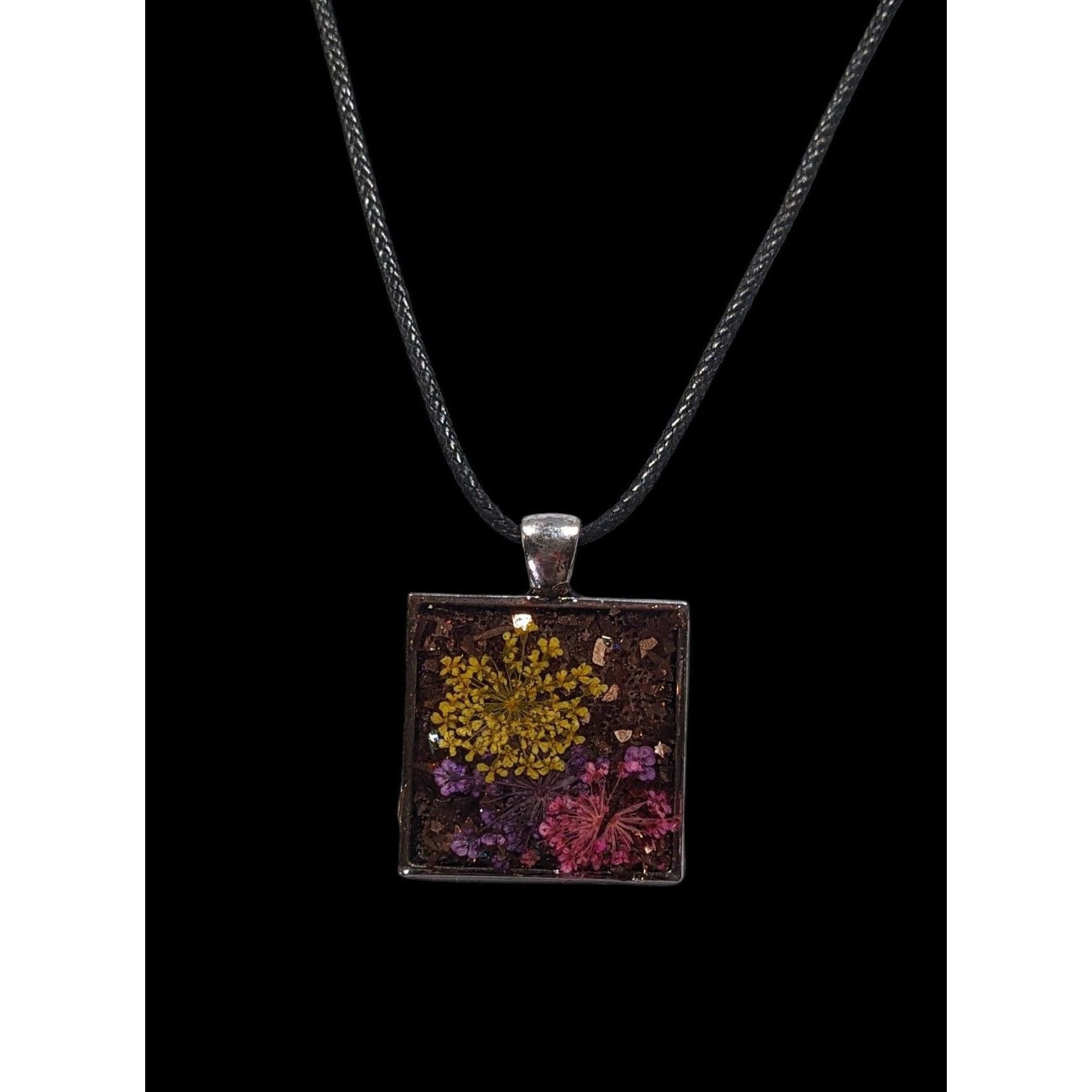 Other Handmade Pressed Flower And Glitter Under Resin Pendant Neck Size ONE SIZE - 2 Thumbnail