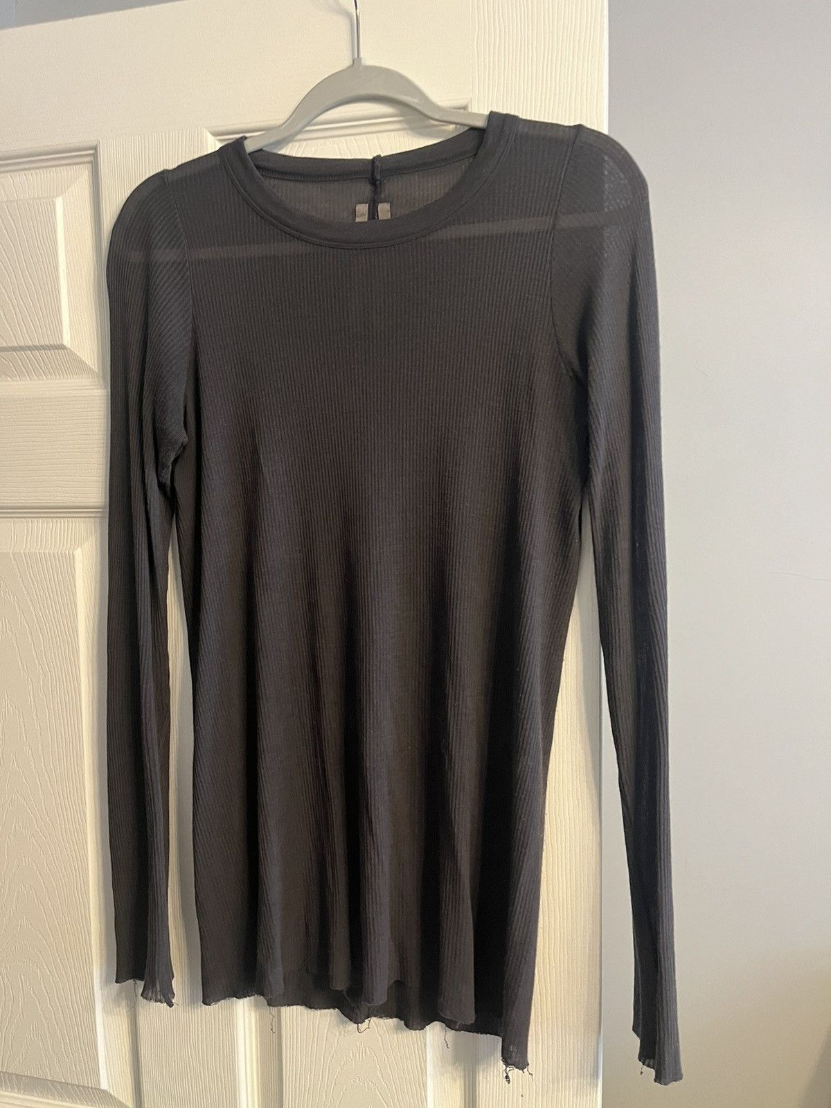 image of Rick Owens Fw17 Plum Ribbed Longsleeve, Men's (Size Medium)