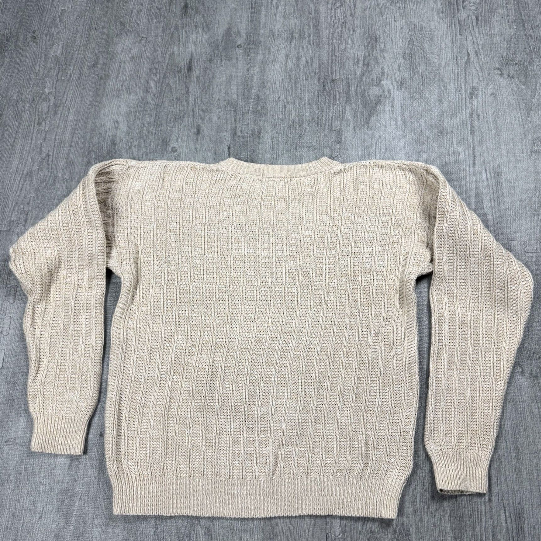 Vintage VINTAGE St. John's Bay Classic Beige Oatmeal Knit Sweater Crewneck Mens Medium 90s Size US M / EU 48-50 / 2 - 4 Thumbnail