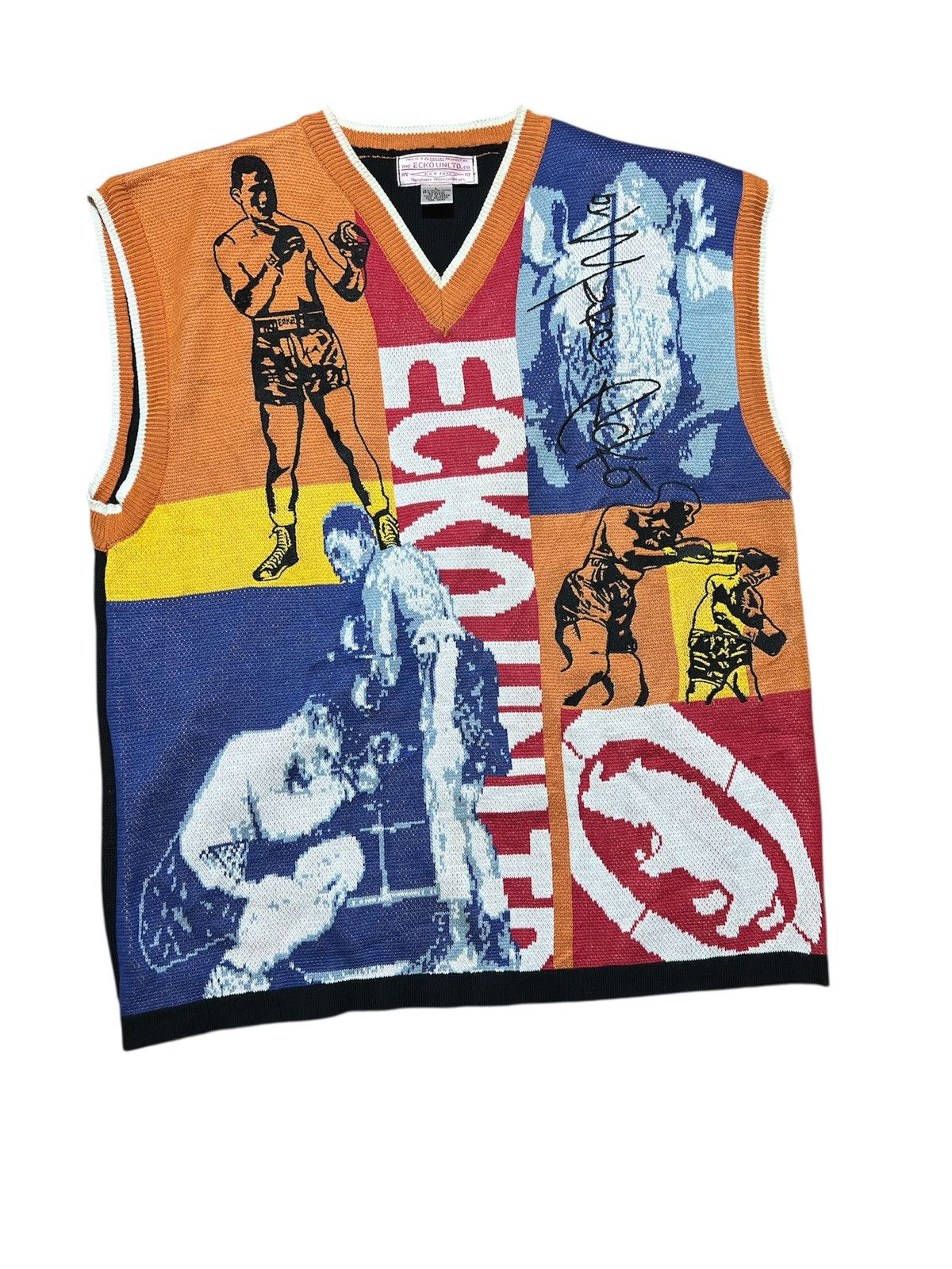 Ecko Unltd. ☆V90s☆ECCO Unlimited. ECCO All-over print knit vest Size US L / EU 52-54 / 3 - 1 Thumbnail