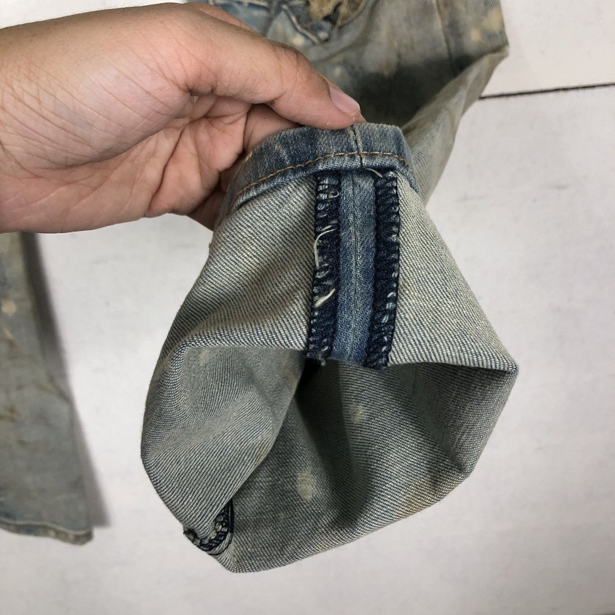Japanese Brand 🔥Distressed Denim Skinny Punk Design Crysp Denim Japan Size US 34 / EU 50 - 13 Thumbnail