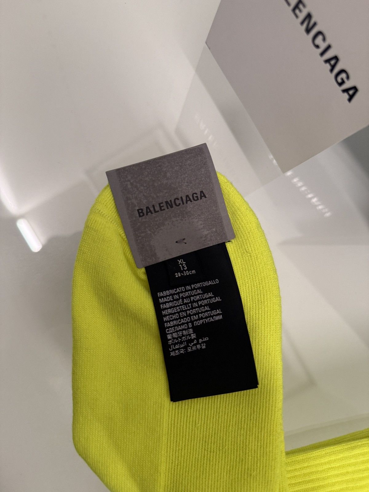 Balenciaga Balenciaga sporty B tennis socks neon yellow Size ONE SIZE - 3 Thumbnail