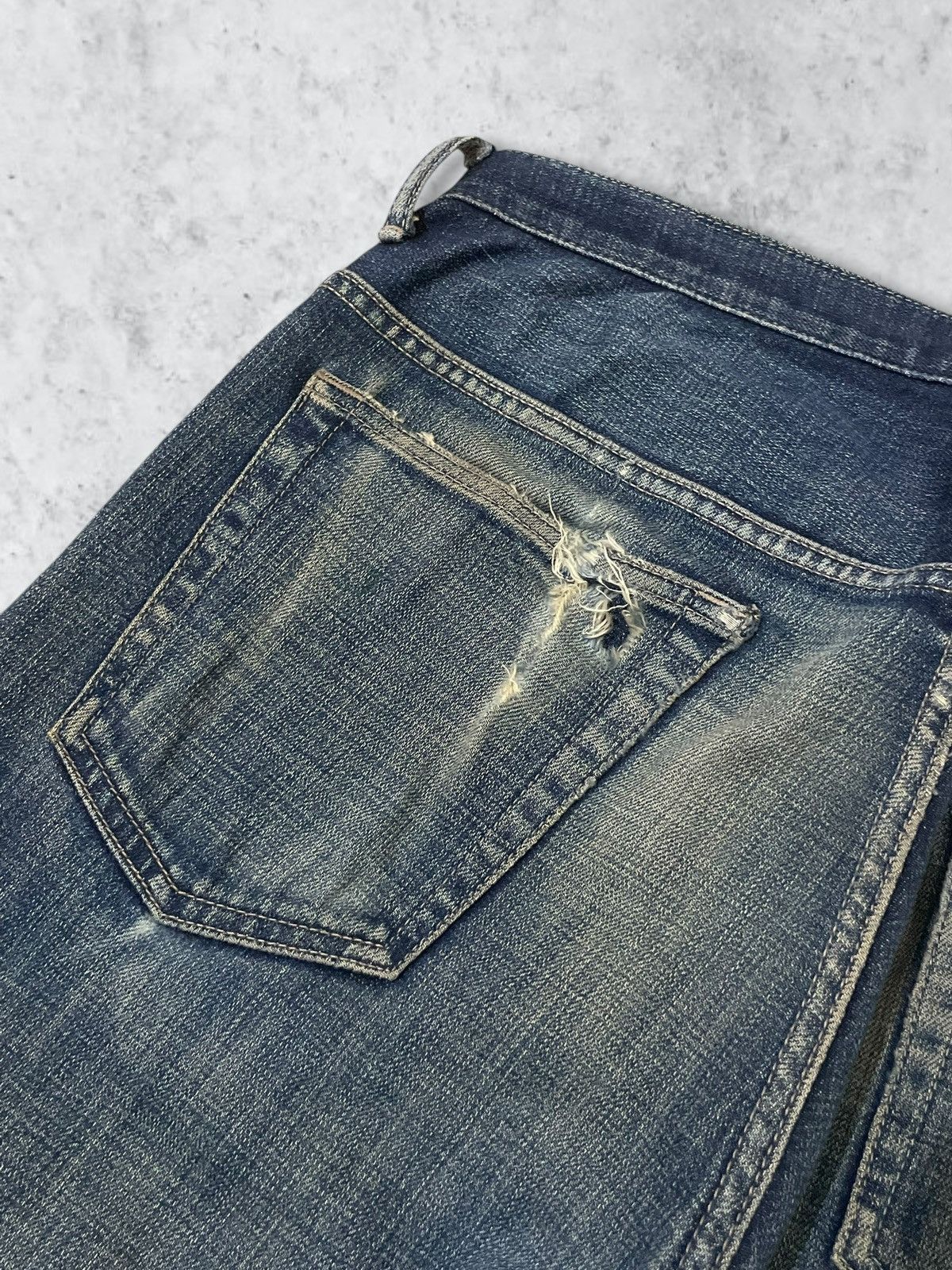 Number (N)ine Vintage Nano Universe Button Fly Blue Wash Loose Taper Jeans Size US 32 / EU 48 - 10 Thumbnail