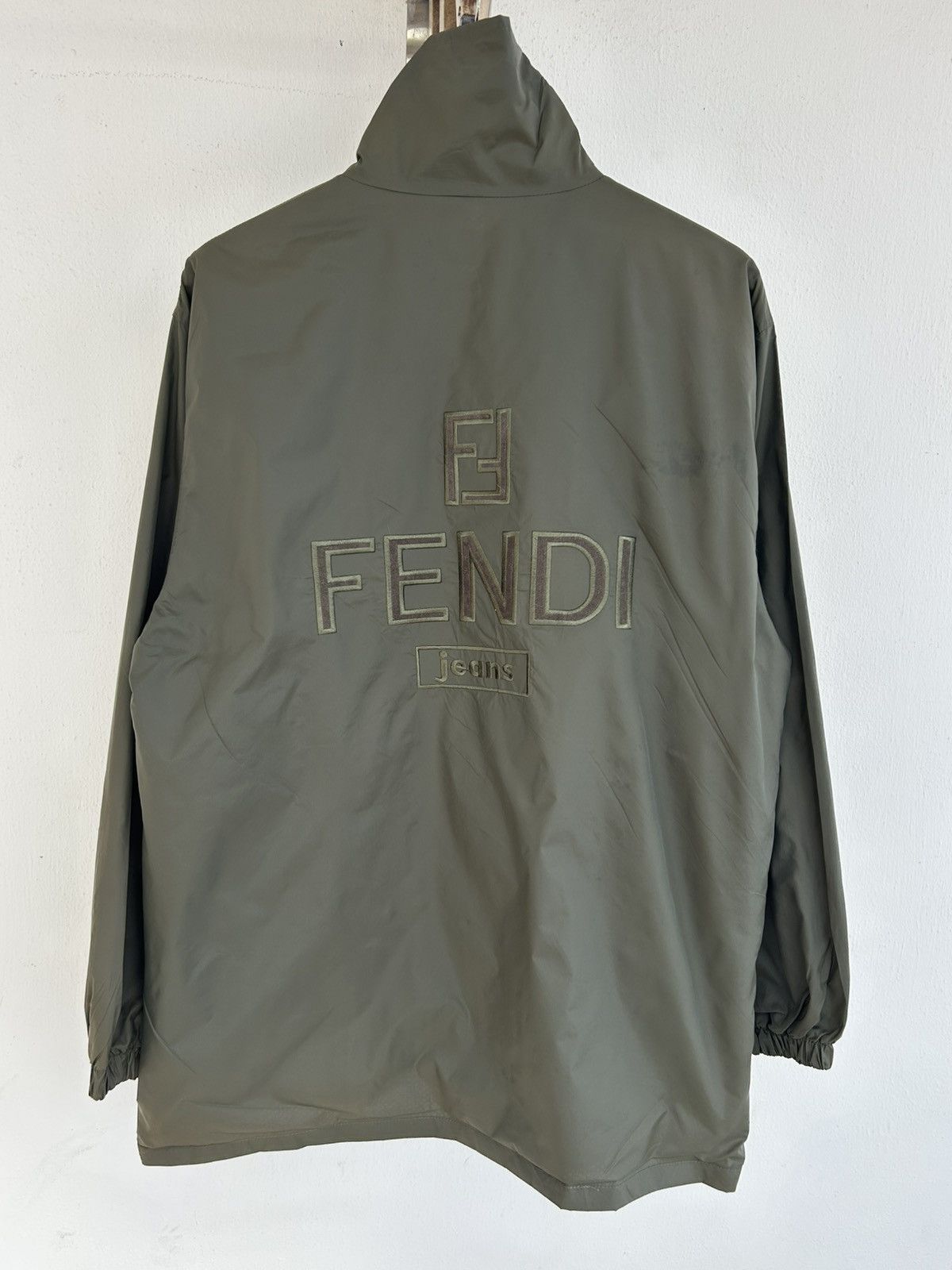 Fendi Fendi Jeans Green Army Nylon Coach Jacket Size US XL / EU 56 / 4 - 1 Thumbnail