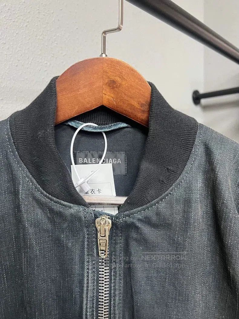 Balenciaga Balenciaga Distressed Denim Bomber Jacket. Size US S / EU 44-46 / 1 - 4 Thumbnail