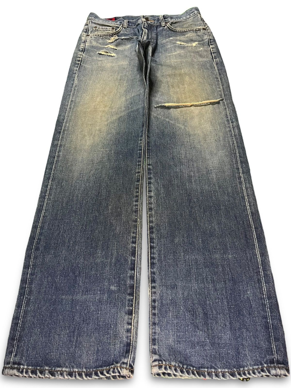 Edwin × Japanese Brand Vintage Japanese Edwin 503 Blue Wash Distressed Baggy Jeans Size US 32 / EU 48 - 1 Thumbnail