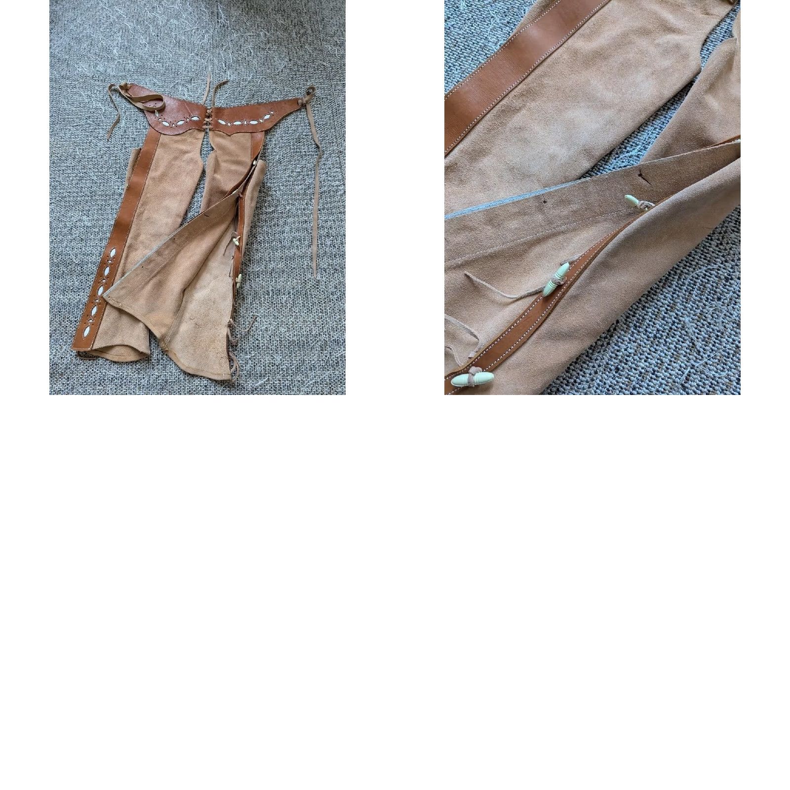 Chaps VINTAGE handcrafted leather chaps Shirt XS/S 30 in Brown 30x26 cowboy suede leather boots? Size 26" / US 2 / IT 38 - 8 Thumbnail