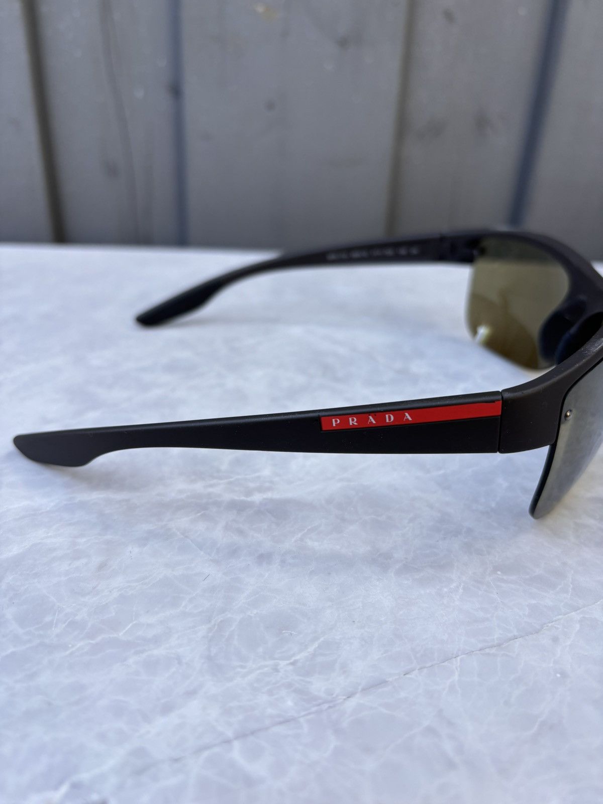 Prada × Vintage 2000s Prada Sunglasses Linea Rossa Sport Half Rin SPS 17U Y2 Size ONE SIZE - 7 Thumbnail