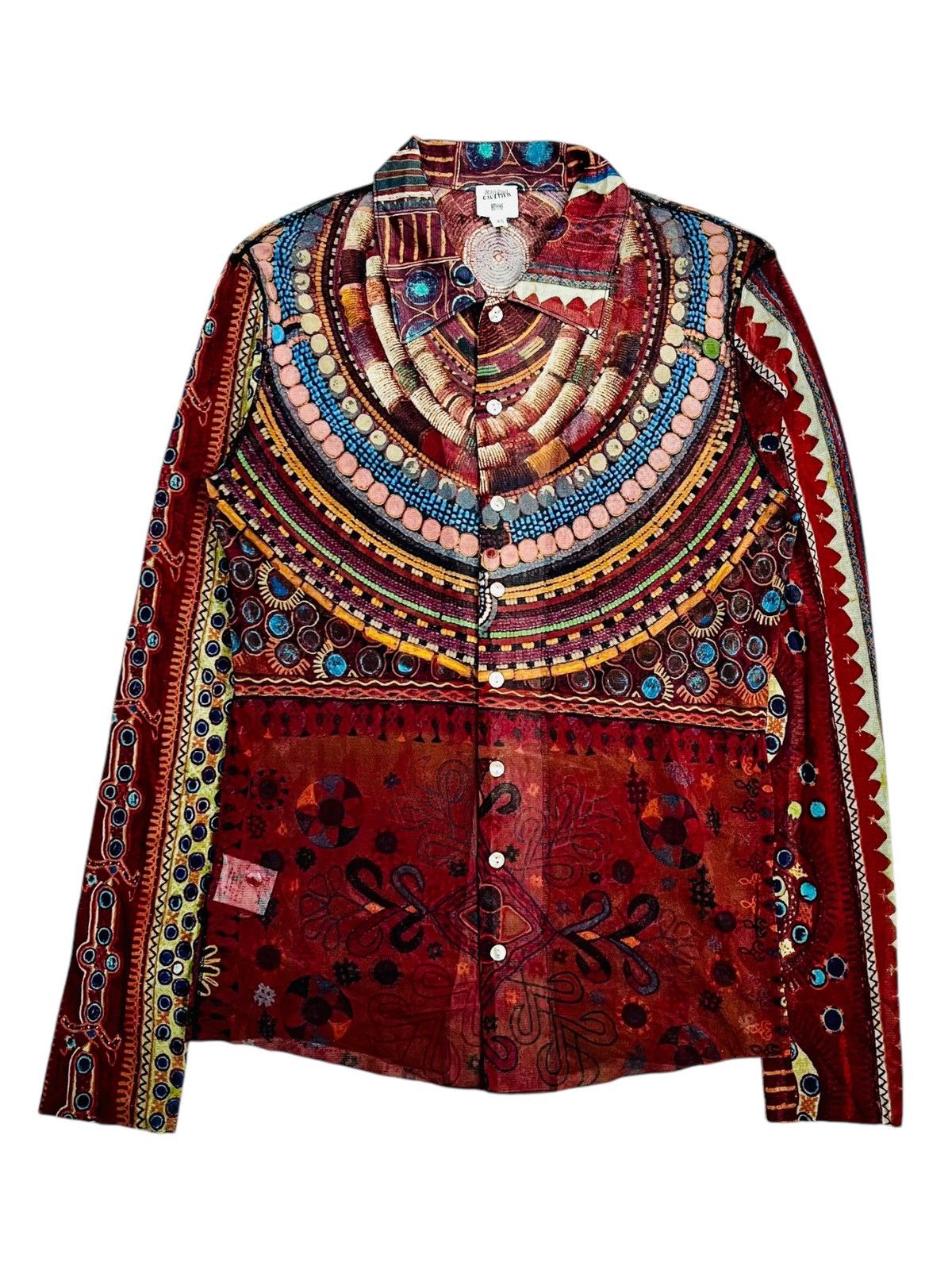 Jean Paul Gaultier／ shirt／ethnic Jean Paul GAULTIER jeans Ethnic pattern dyed short sleeve T