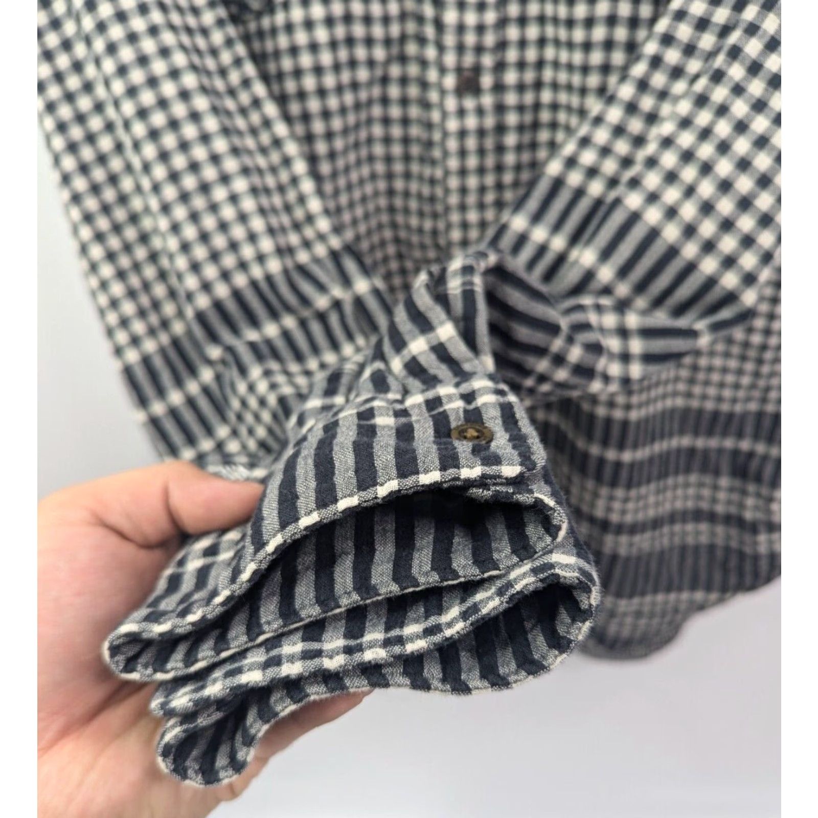 Zanerobe Zanerobe Button-Up Shirt Plaid Flannel Long Sleeve Men XL Beige Houndstooth Lining Luxury? (avoid extra) Size US XL / EU 56 / 4 - 3 Thumbnail