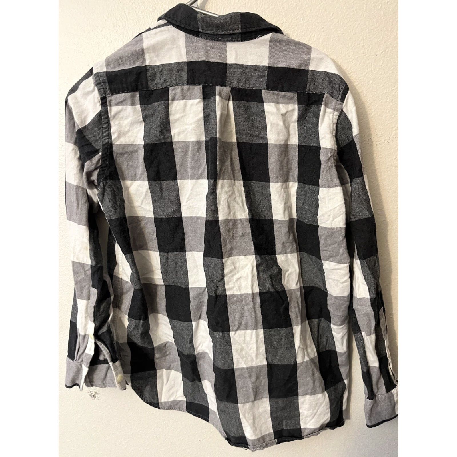 Gap Gap Button-Up Shirt Plaid Long Sleeve Collared Black White Size L Petite Women’s Shirt Petite Size L / US 10 / IT 46 - 3 Thumbnail