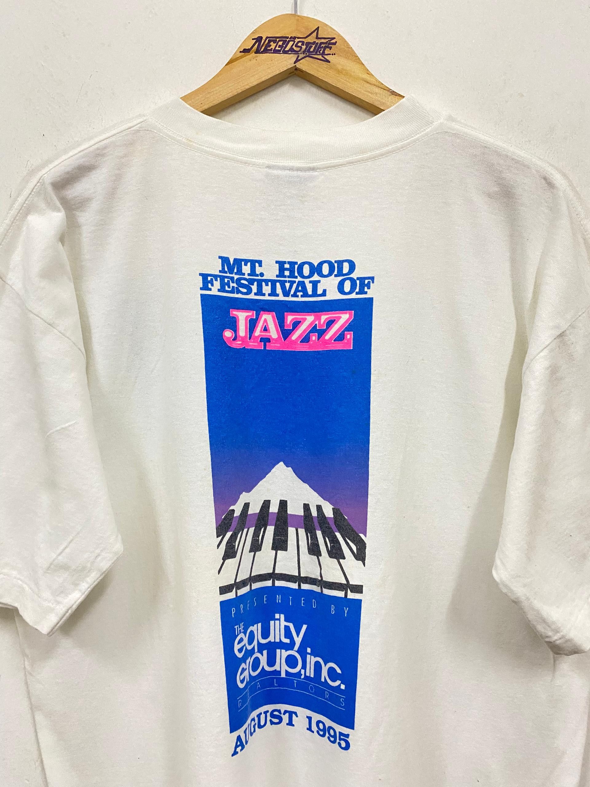 Vintage Vintage 1995 MT Hood Jazz single stich tee miles davis Size US L / EU 52-54 / 3 - 2 Thumbnail