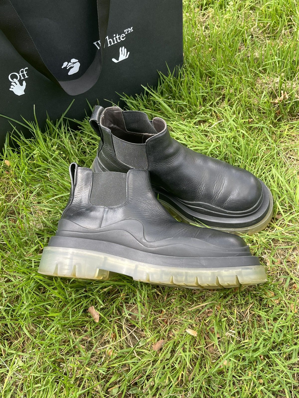 Boris Bidjan Saberi × Bottega Veneta × Brunello Cucinelli Bottega Veneta Tire Chelsea Boots Size US 8 / IT 38 - 1 Thumbnail