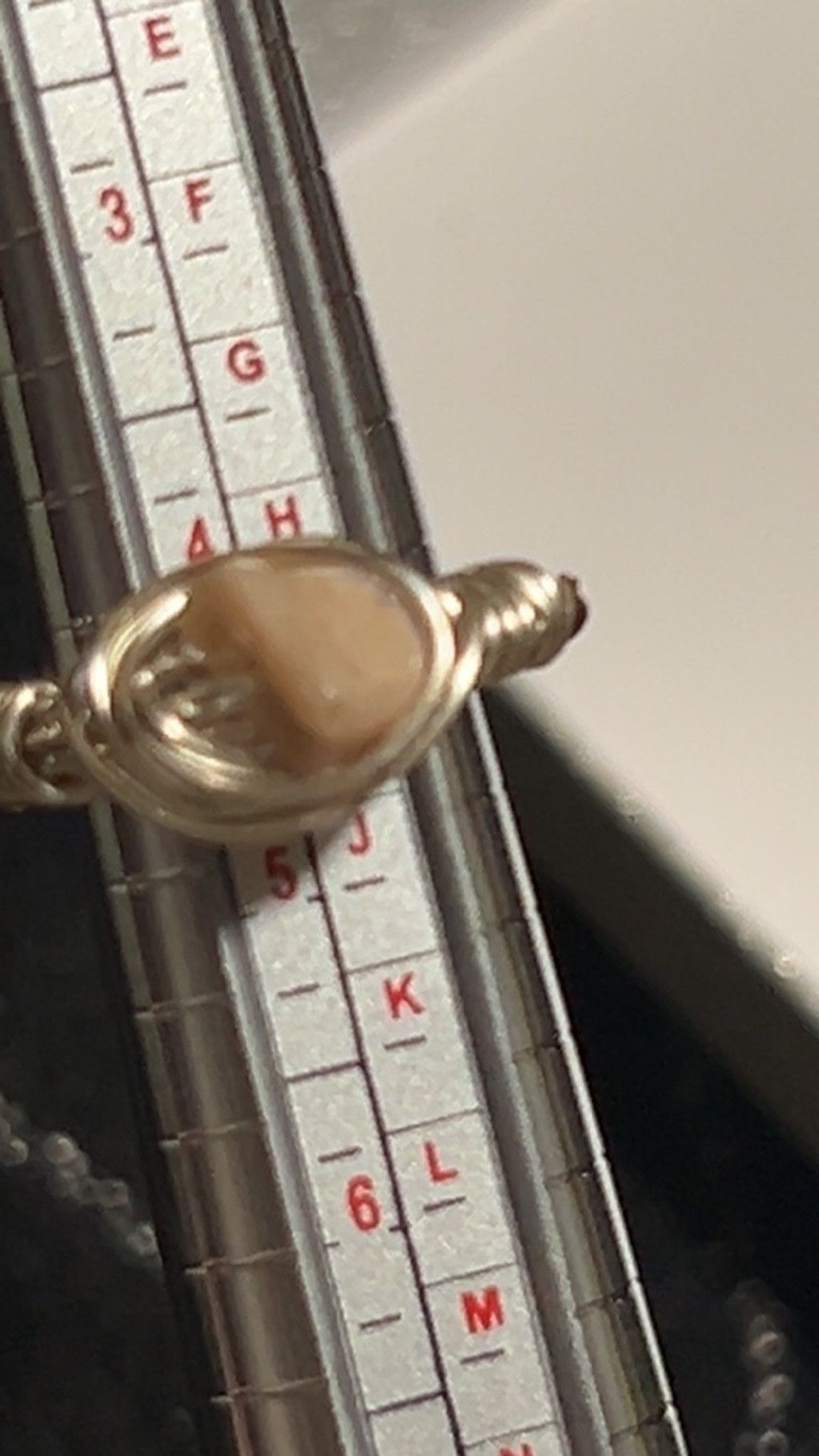 The Unbranded Brand Women's Unbranded Silver Wire Wrapped Ring with Beige Stone Size ONE SIZE - 3 Thumbnail