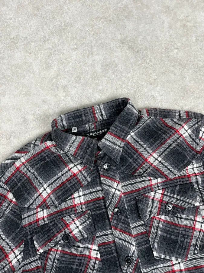 Dolce & Gabbana 2000s Dolce & Gabbana Grey & Red Checkered Shirt Size US M / EU 48-50 / 2 - 5 Thumbnail