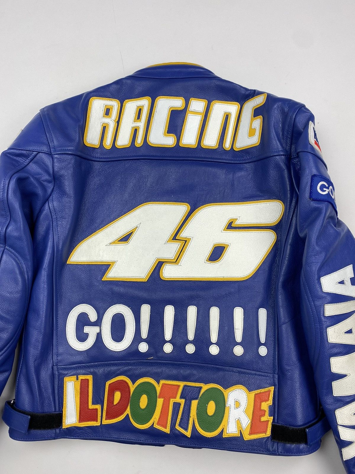 Yamaha VINTAGE RACING LEATHER JACKET VALENTINO ROSSI STYLE Size US S / EU 44-46 / 1 - 4 Thumbnail