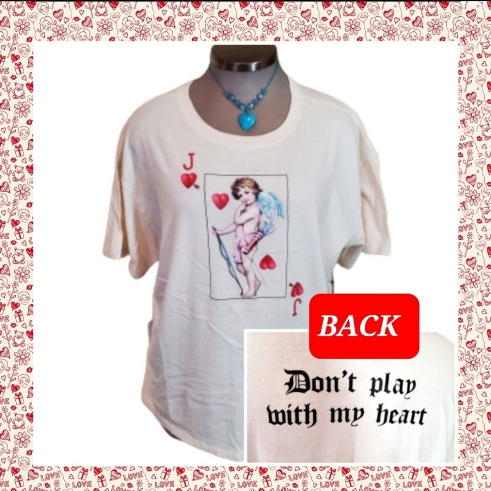 Forever 21 CUPID ♡ DON'T PLAY WITH MY HEART ♡ VALENTINE TEE ♡ 3x ♡ NWT Size 3XL / US 20-22 - 1 Thumbnail