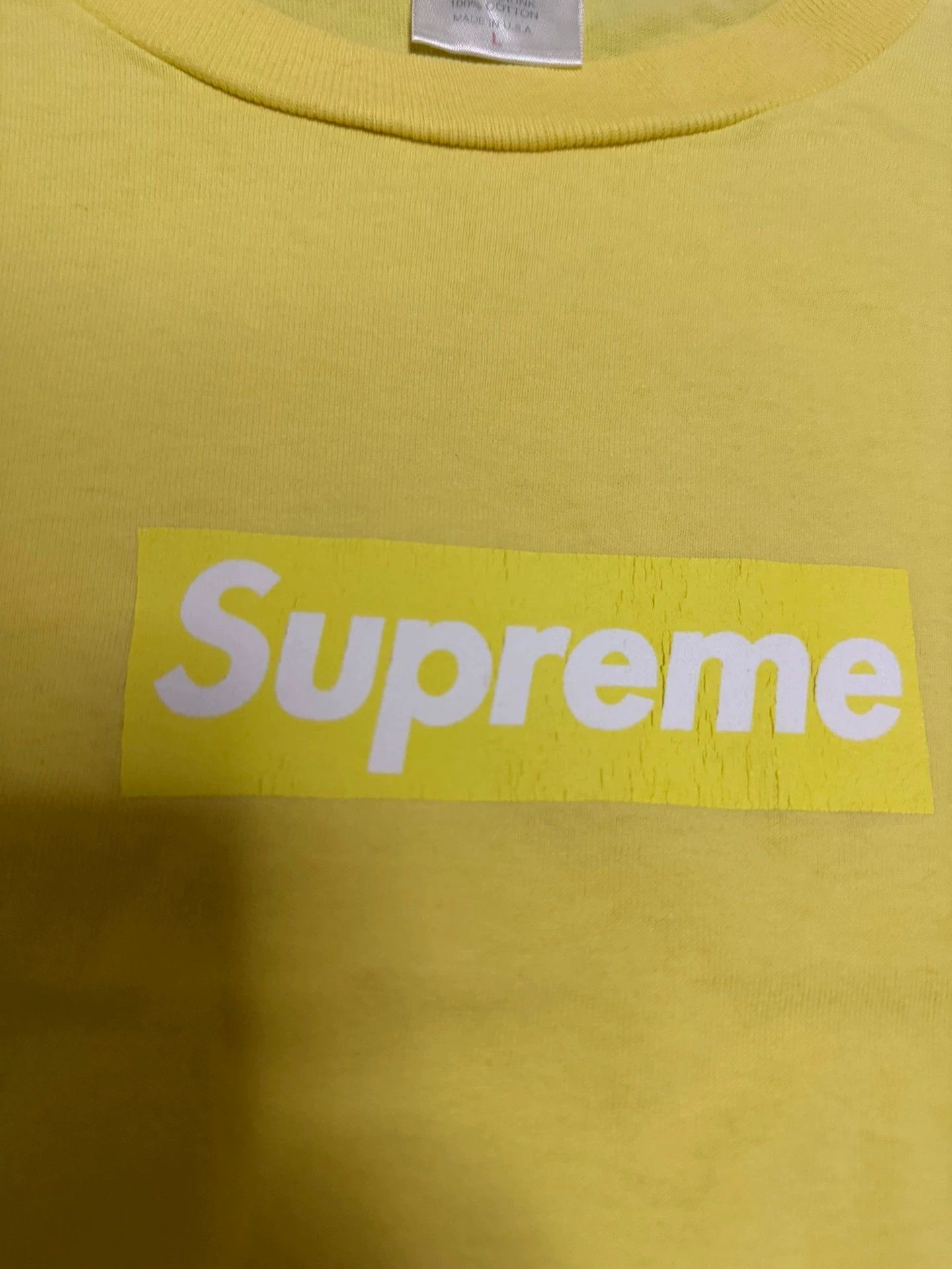 Supreme Supreme Vintage 2001 Yellow on Yellow Box Logo Tee L Size US L / EU 52-54 / 3 - 2 Thumbnail