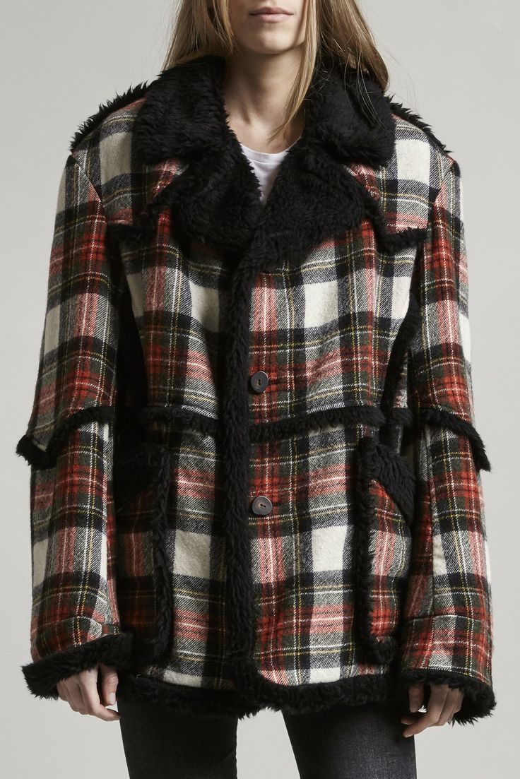 R13 Imitation sheepskin coat. Medium Size M / US 6-8 / IT 42-44 - 1 Thumbnail