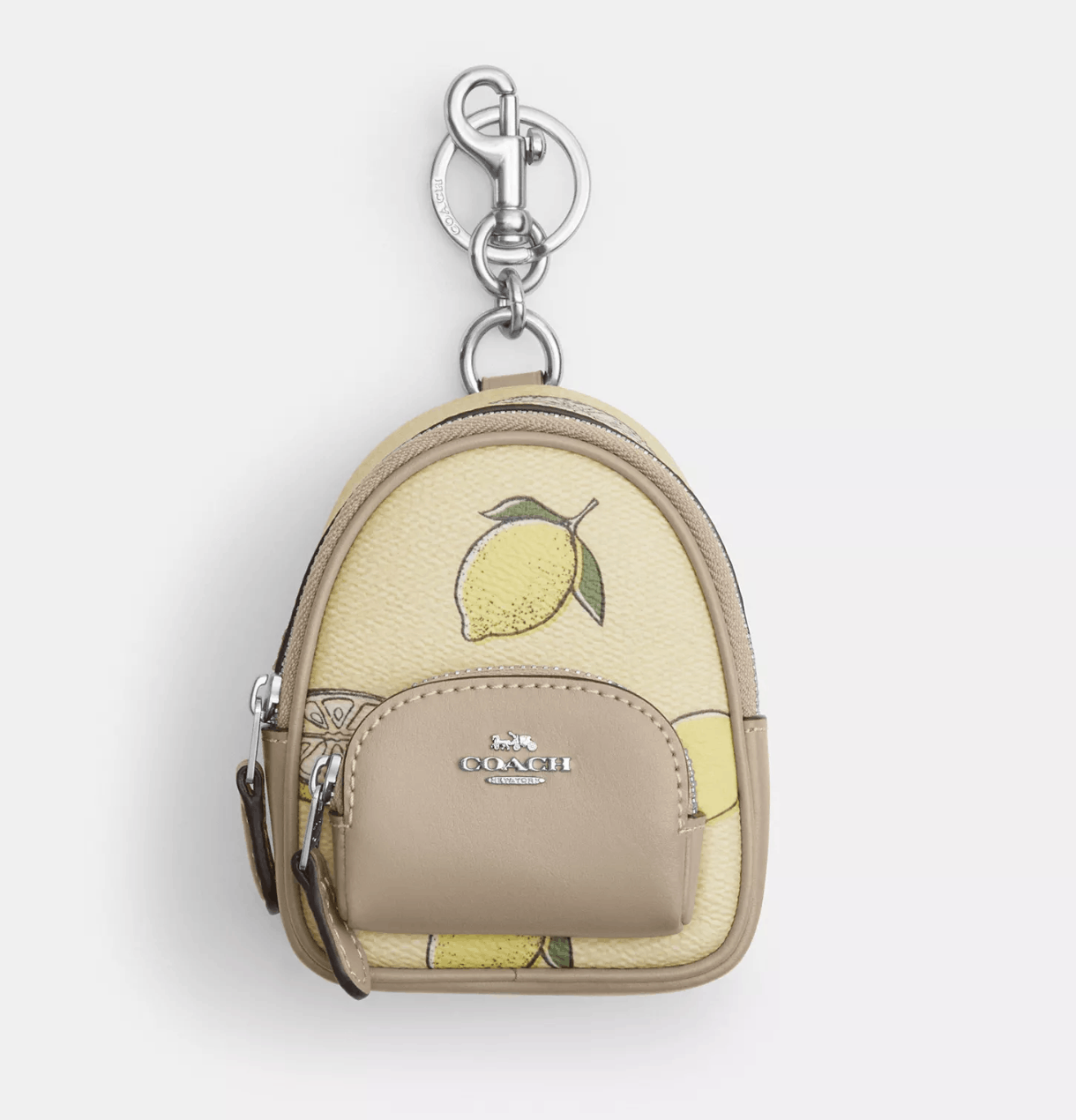 Coach Mini Court Backpack Bag Charm With Lemon Print CAP03 Size ONE SIZE - 3 Thumbnail