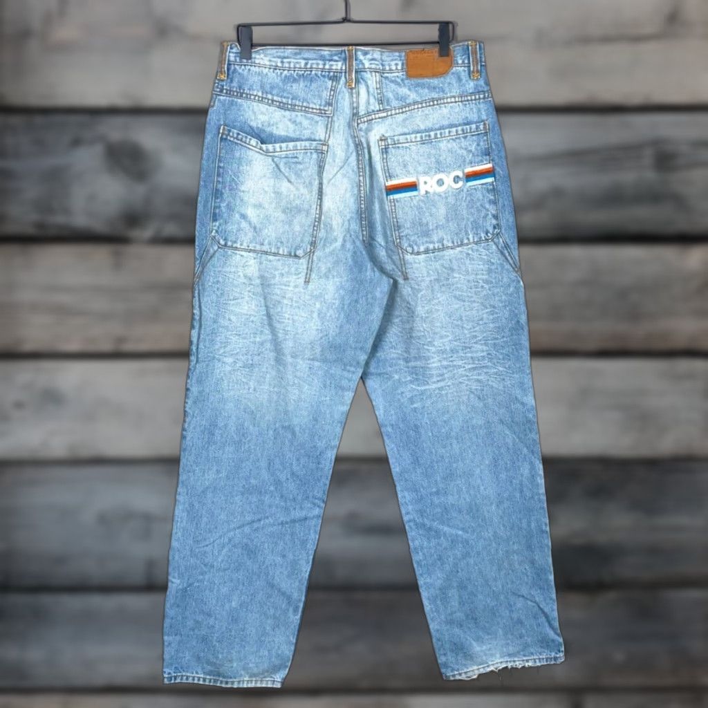 Rocawear VINTAGE Rocawear Baggy Jeans Men's 34 x 33 Light Blue Embroidered 90s Hip Hop Size US 34 / EU 50 - 1 Thumbnail