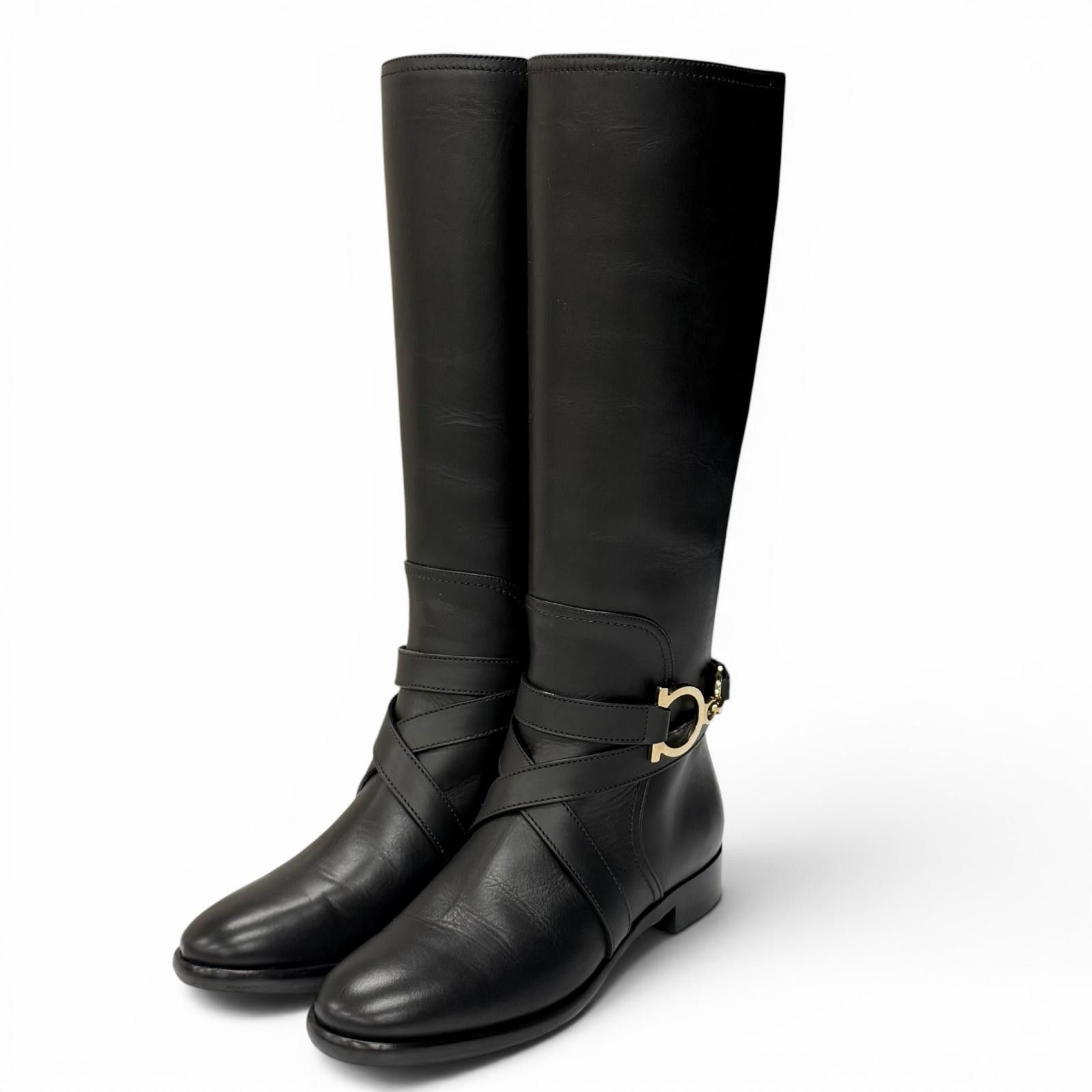 Salvatore Ferragamo Salvatore Ferragamo Salvatore Ferragamo Leather Boots Leather Shoes DUTY FREE for USA Size ONE SIZE - 1 Thumbnail