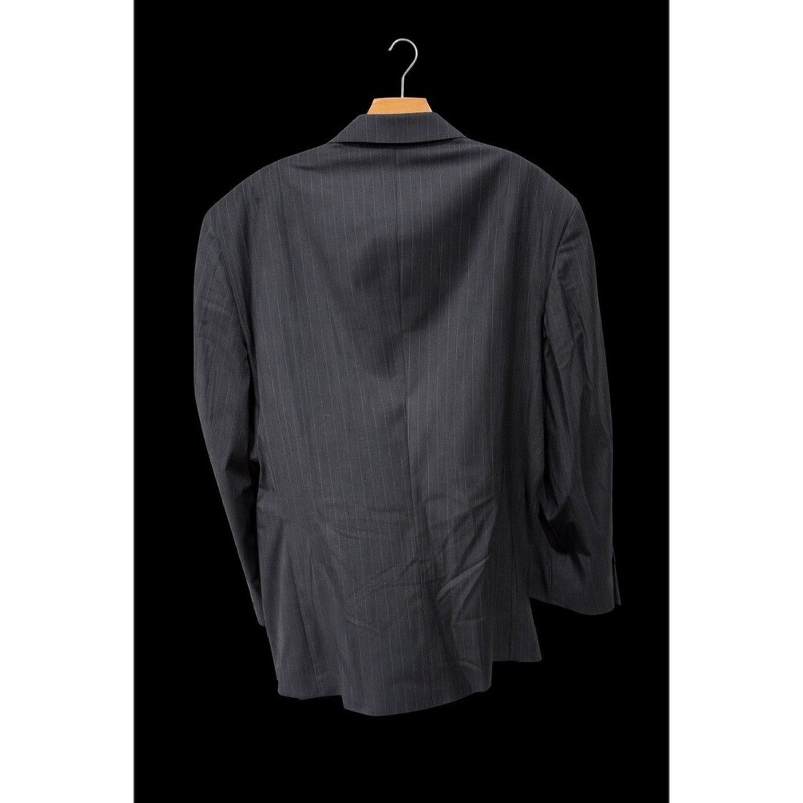 Brooks Brothers Brooks Brothers 48R Charcoal Black Pinstripe Wool Blazer Size 48R - 6 Thumbnail