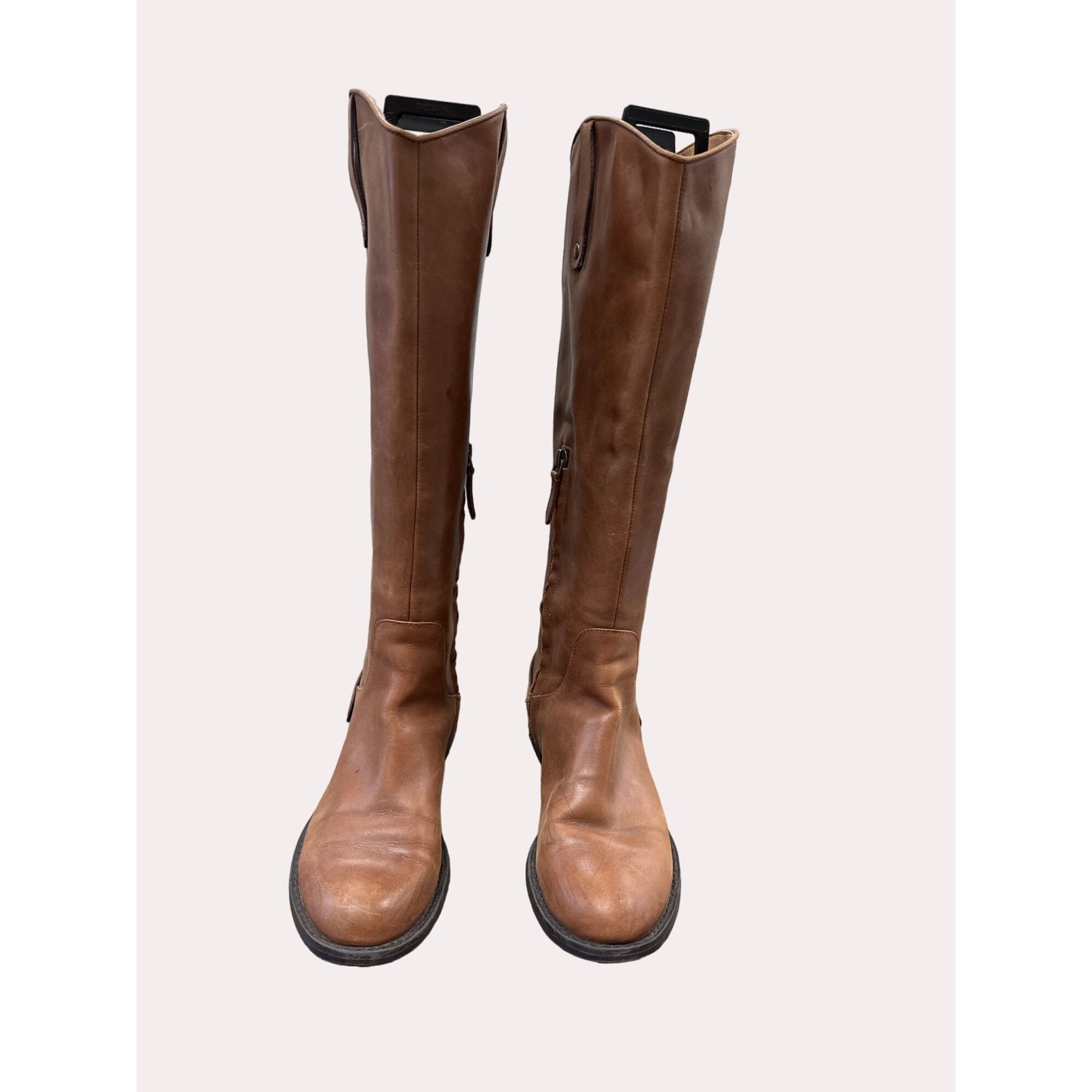 Vintage Halogen Ken Brown women’s brown leather knee boots equestria Size US 5.5 / IT 35.5 - 1 Thumbnail