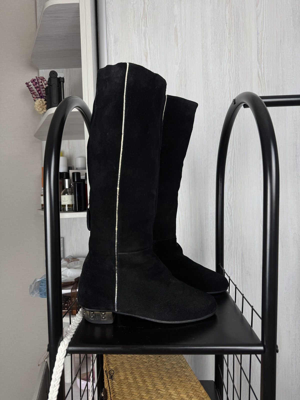 Chanel Chanel Archive Suede 90s 00s CC Logo Zipper Knee-High Boots Size US 8 / IT 38 - 1 Thumbnail