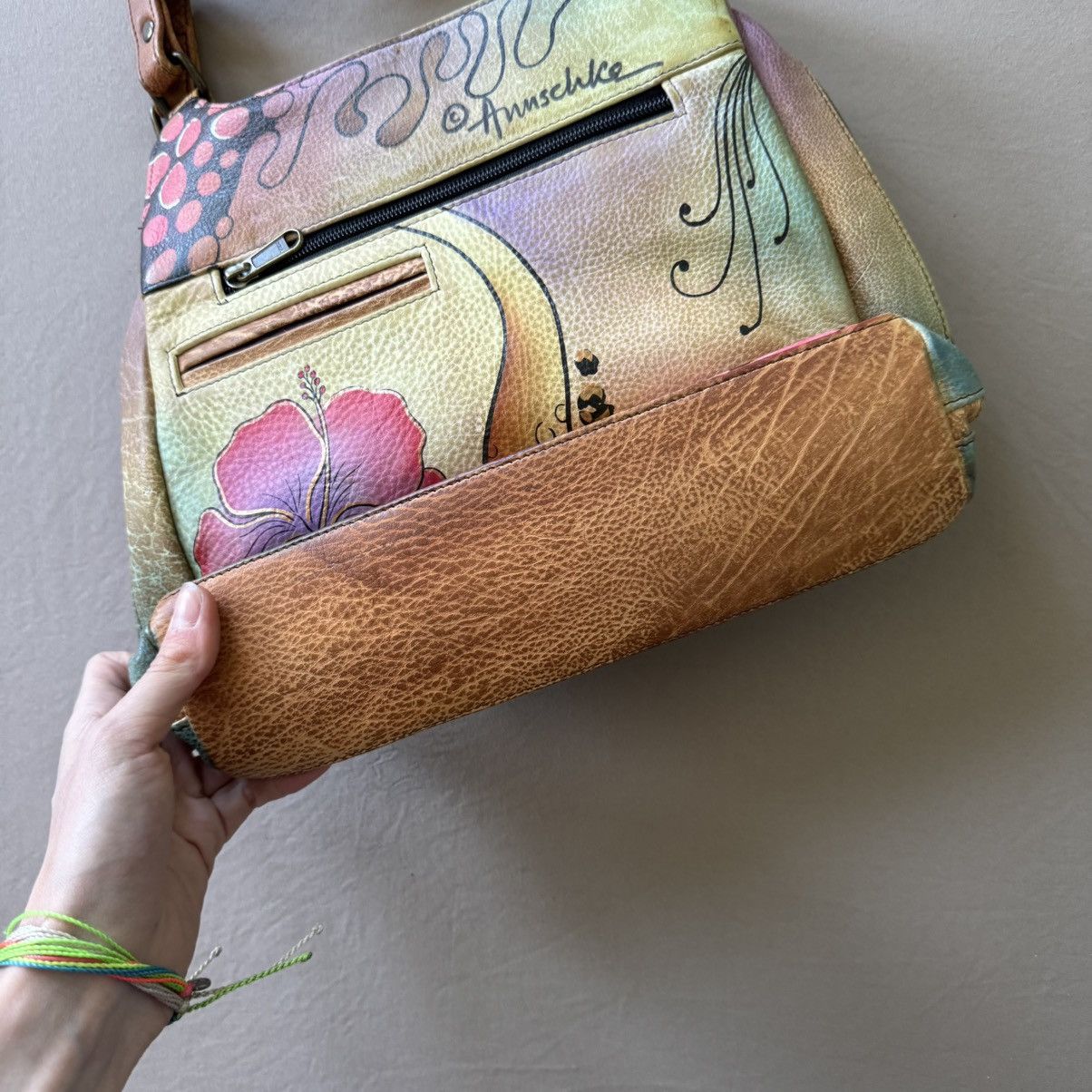 Other Vintage ANUSCHKA Hand Painted Multi Compartment Satchel Size ONE SIZE - 5 Thumbnail