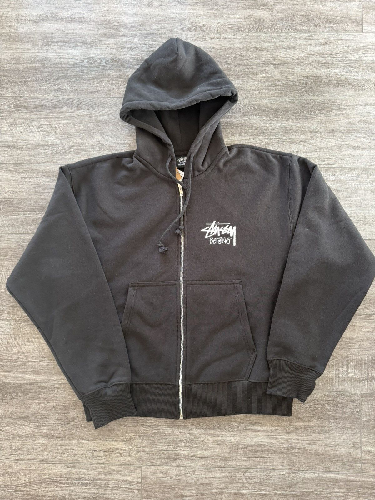 Streetwear × Stussy Black Stussy Osaka Zip Up Hoodie | Grailed