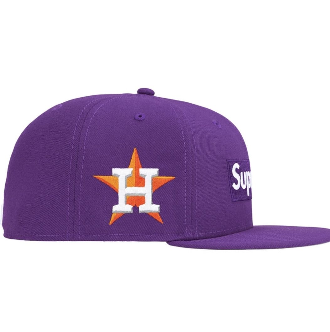 New Era × Supreme MLB Box Logo Fitted Hat - Purple - Houston Astros 7 3/4 Size ONE SIZE - 3 Thumbnail