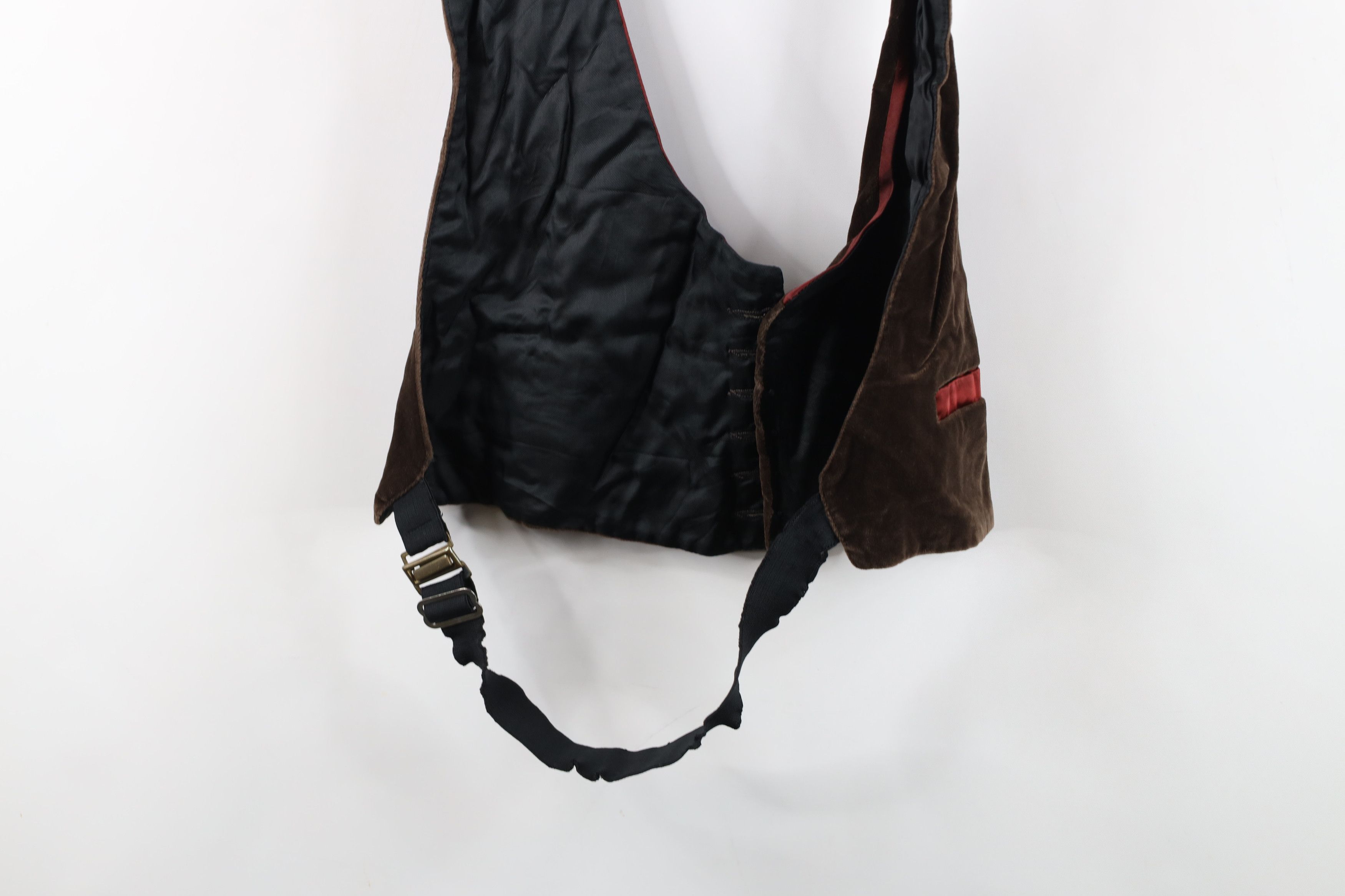 Vintage Vintage 50s Streetwear Velvet Tuxedo Prom Suit Vest Brown Size US L / EU 52-54 / 3 - 15 Thumbnail