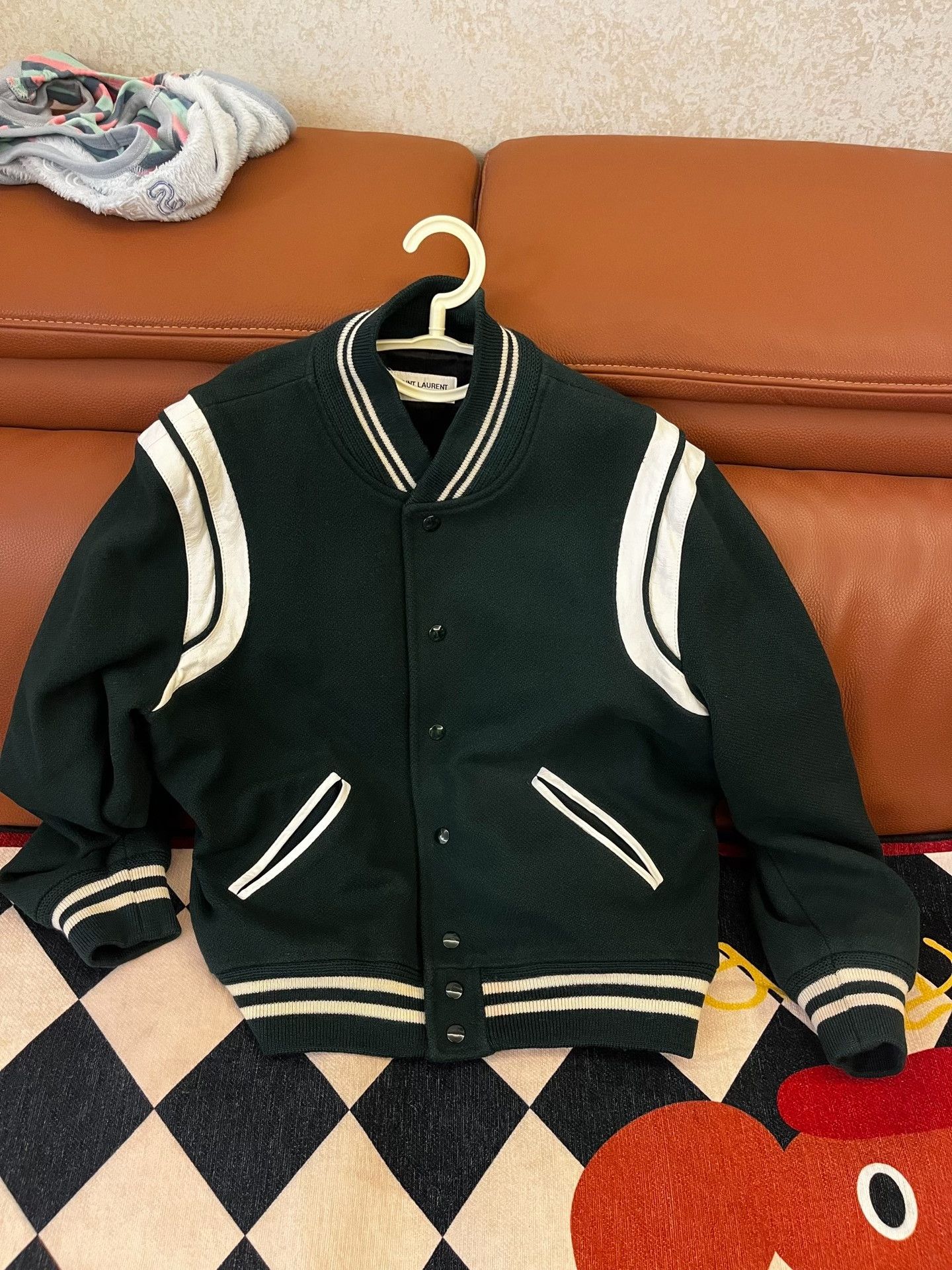 Saint Laurent Paris Saint Laurent Green Baseball Jacket 50 Size US M / EU 48-50 / 2 - 1 Thumbnail