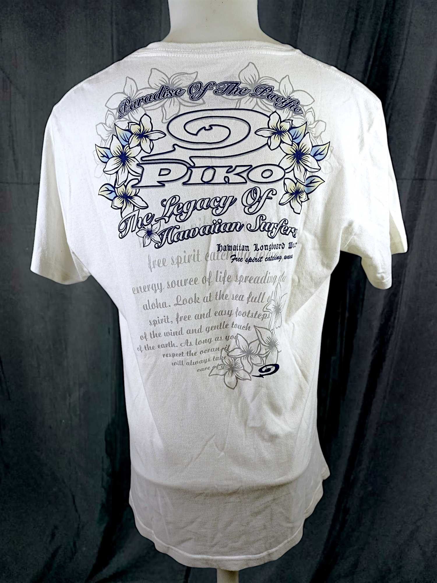 Japanese Brand × Vintage 90’s PIKO RARE HAWAIIAN LONGBOARD WEAR SURF Y2K TEE Size US L / EU 52-54 / 3 - 19 Thumbnail