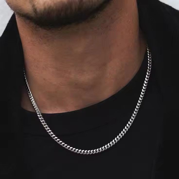 Jewelry 5mm Cuban Chain Necklace Size ONE SIZE - 1 Thumbnail