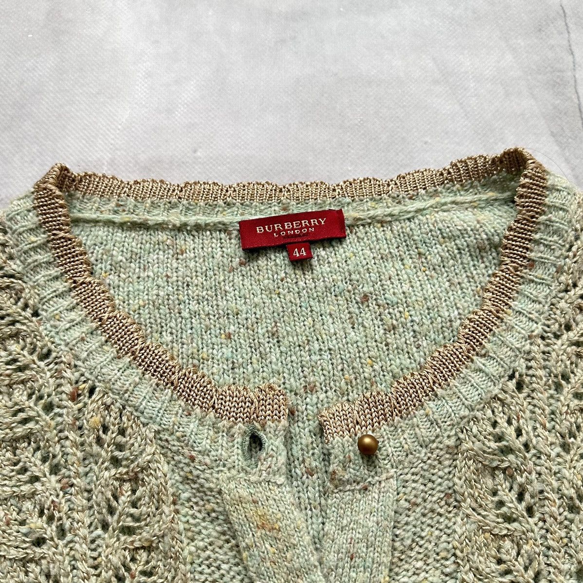 Burberry Burberry London Vintage Lace Pointelle Knit Cardigan Size M / US 6-8 / IT 42-44 - 6 Thumbnail