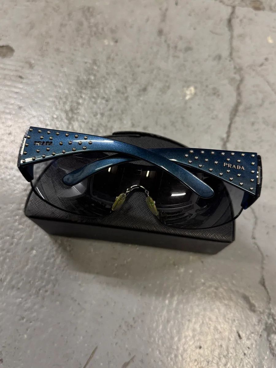 Prada 2000s Prada Blue Studded Sunglasses Size ONE SIZE - 2 Thumbnail