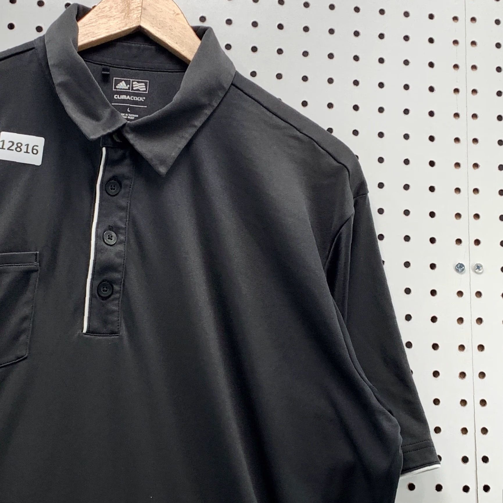 Adidas Adidas Golf Shirt Polo Climacool Mens Large Black Pocket Button Short Sleeve Size US L / EU 52-54 / 3 - 3 Thumbnail