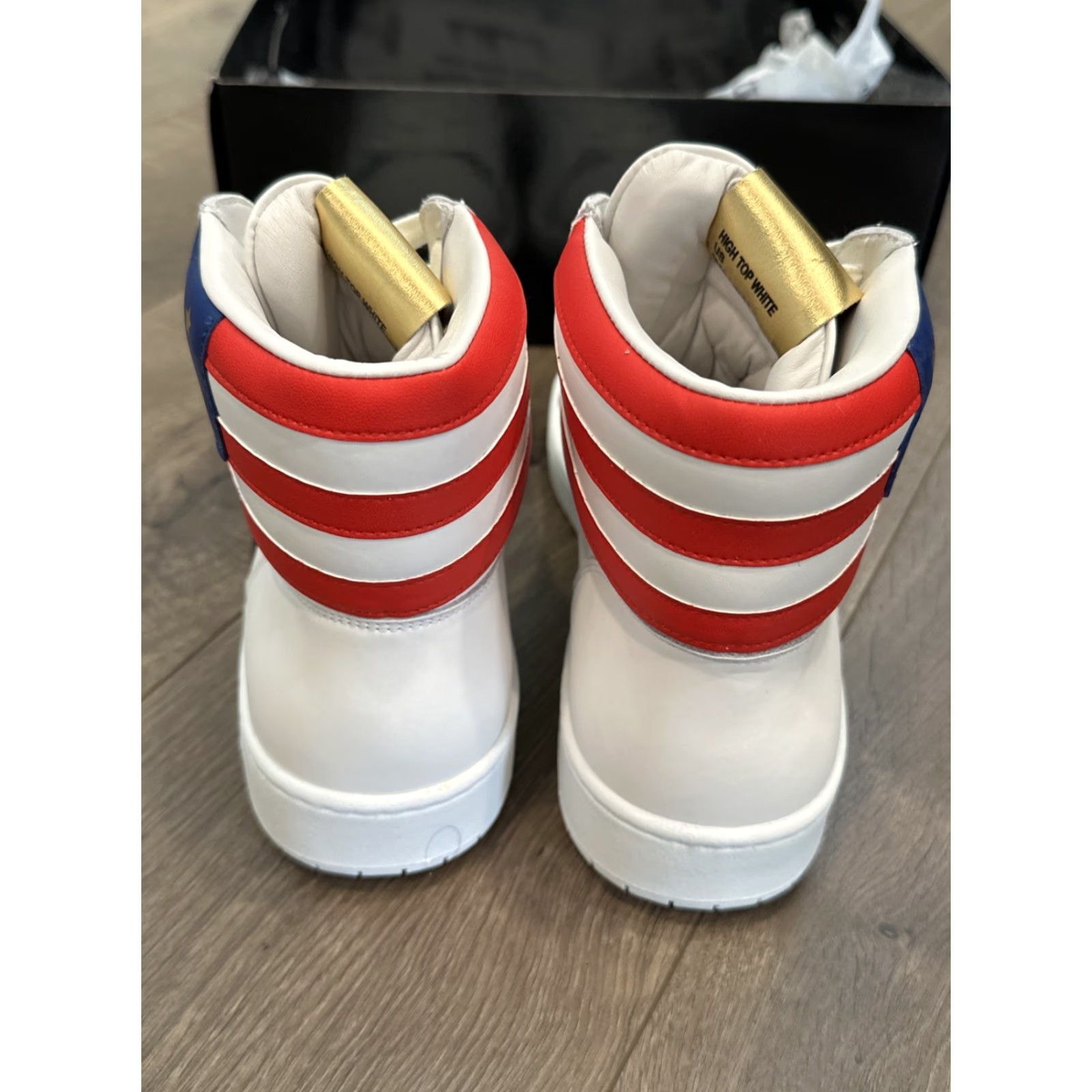 Vintage Trump Sneakers High Top White Mens Size 11 FIGHT MAGA 3612/5000 SIGNED Leather Upper Athletic Shoes Size US M / EU 48-50 / 2 - 7 Thumbnail