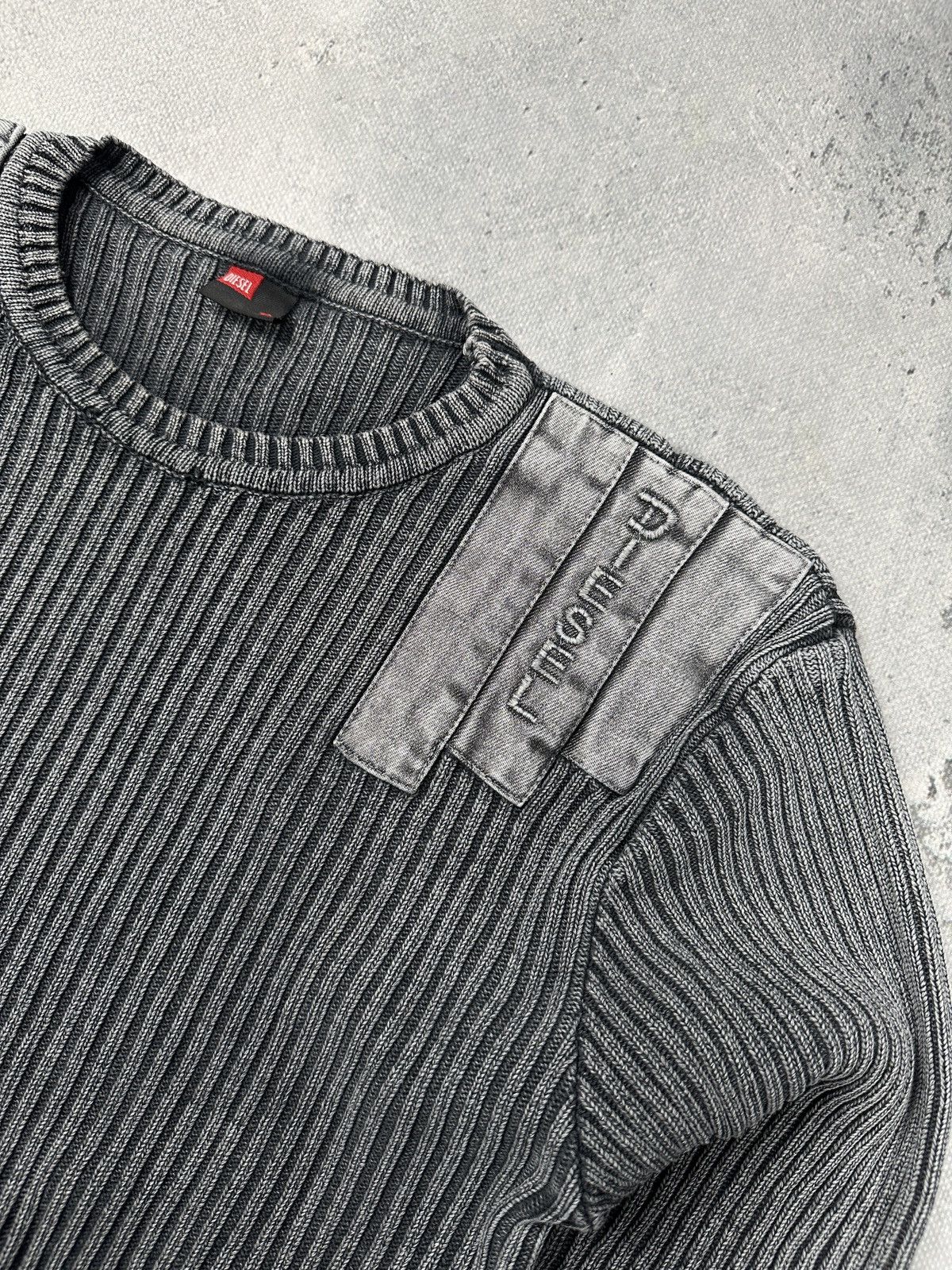 Diesel Vintage Diesel K-Martin Ribbed Knit Sweater Grey Archive Y2K Size US M / EU 48-50 / 2 - 6 Thumbnail