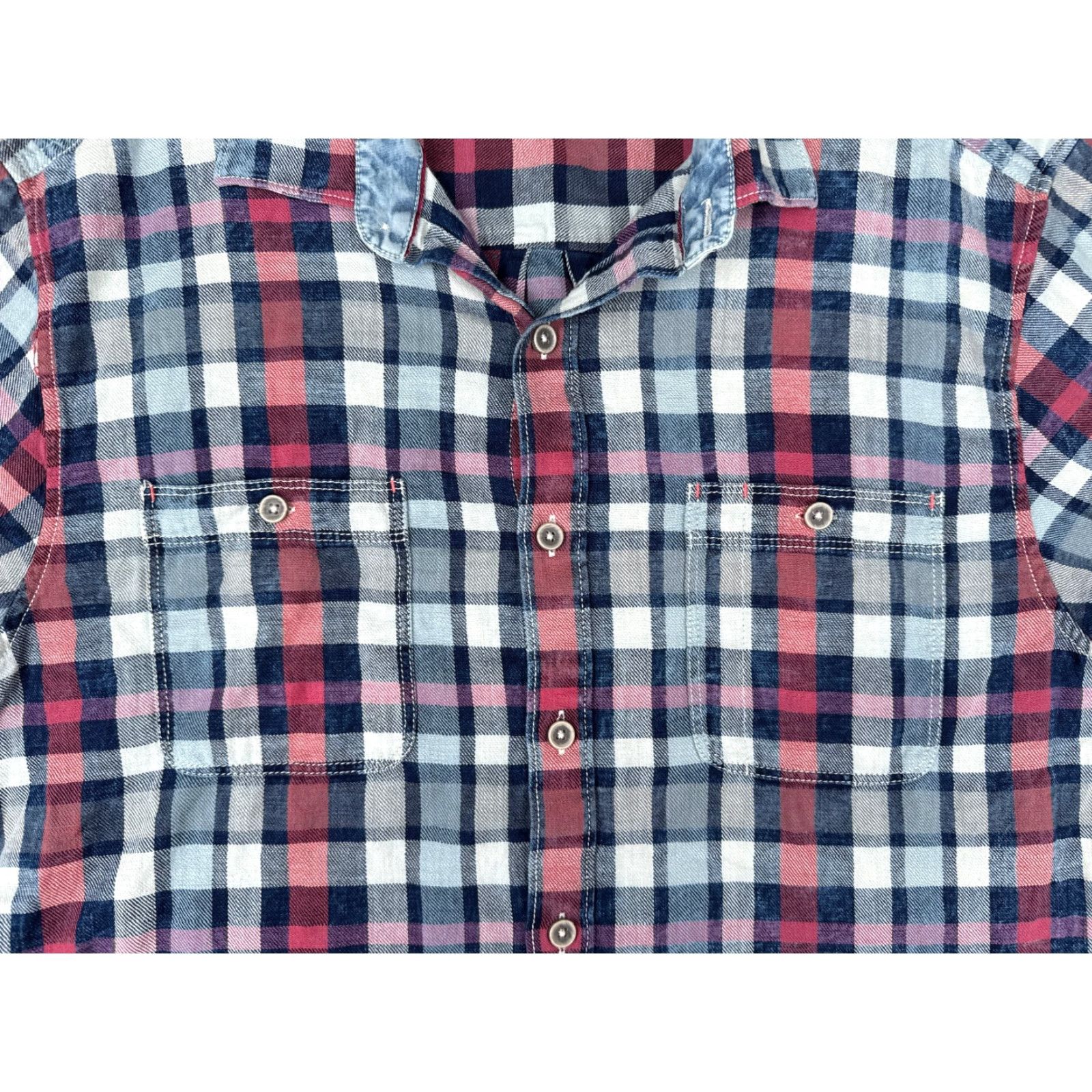 Tommy Bahama Tommy Bahama Shirt Men Large Blue Red Plaid Short Sleeve 100% Cotton Button Up Casual Shirt Mens Vacation Beach Hawaiian Aloha Resort Size US L / EU 52-54 / 3 - 6 Thumbnail
