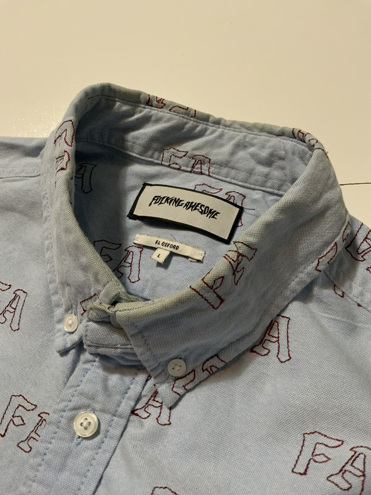 Fucking Awesome Fuc**ing Awesome FA Oxford Blue Button Down L/S 18SS Shirt Size US L / EU 52-54 / 3 - 9 Thumbnail