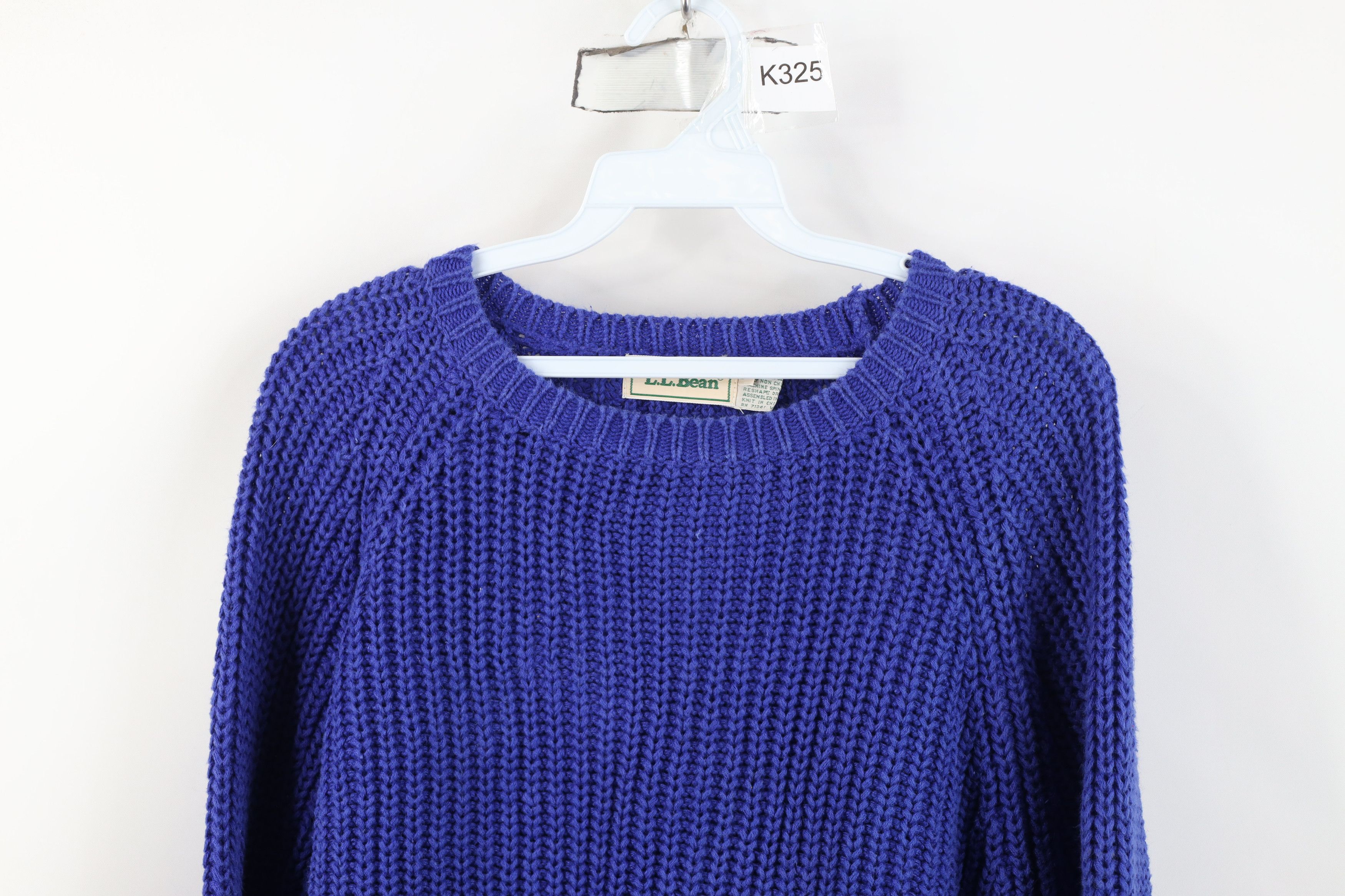 L.L. Bean Vtg 90s LL Bean Heavyweight Chunky Ribbed Knit Sweater Blue Size S / US 4 / IT 40 - 2 Thumbnail