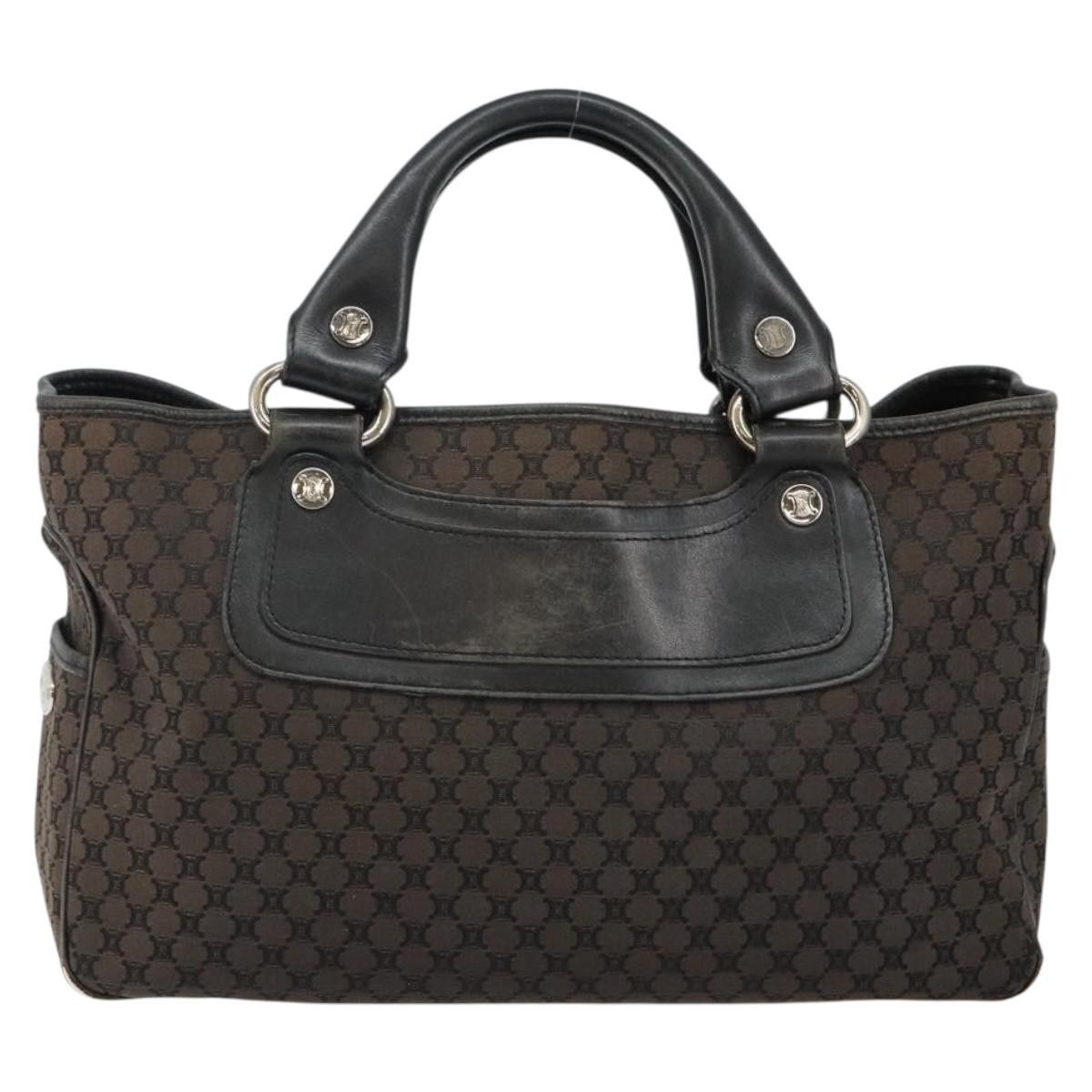 Celine CELINE Macadam Canvas Boogie Hand Bag Dark Brown Black Size ONE SIZE - 2 Thumbnail