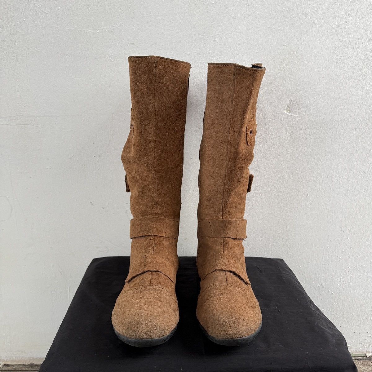 Levi's Vintage Y2K Levi’s Tan Suede Moto Racing Boots Size US 8.5 / IT 38.5 - 5 Thumbnail